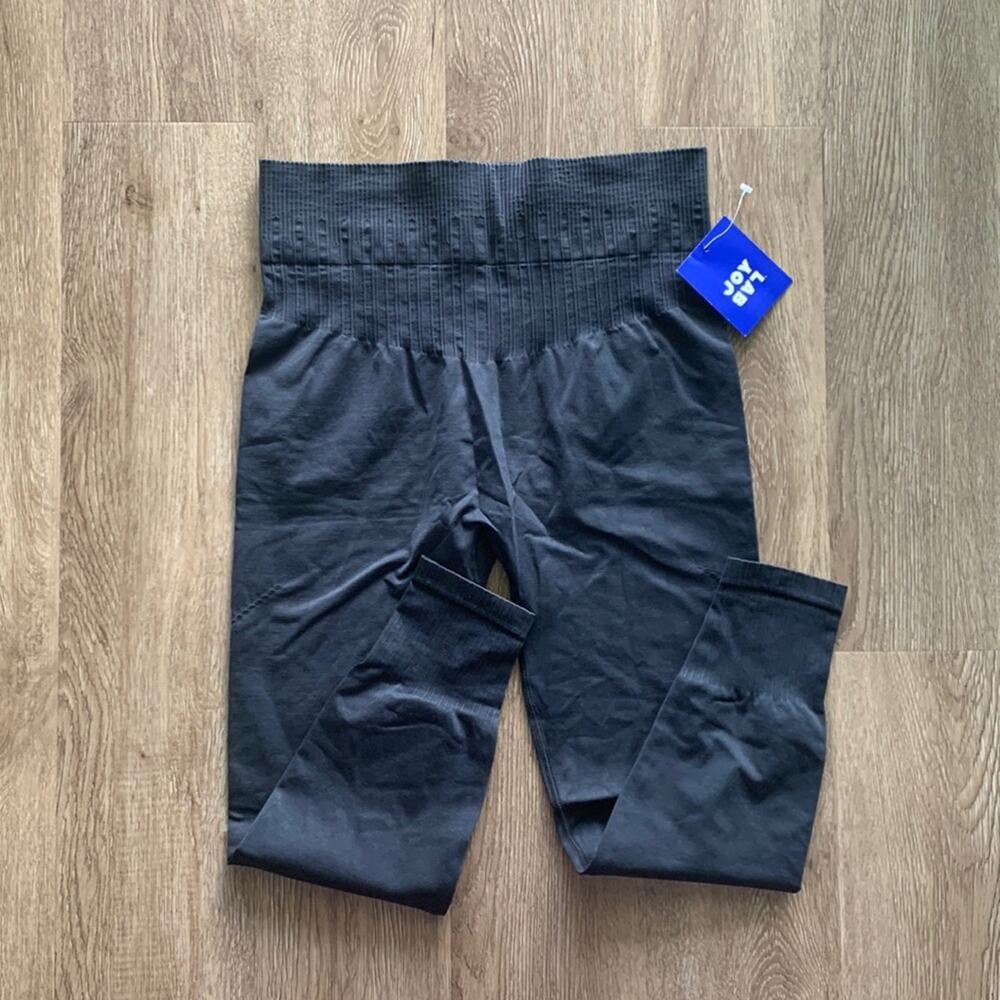 NWT Joy Lab 7/8 High Waisted Seamless Leggings Black Onyx Size Large